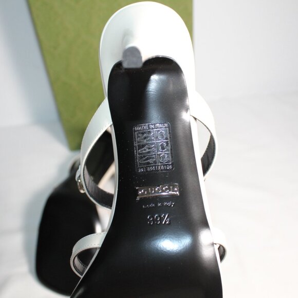 NWB Gucci GG Slim Horsebit Heels Sandals Slip Ons Mystic White 39.5 776643 - Picture 6 of 6